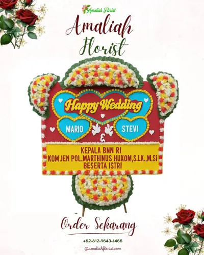 Karangan Papan Bunga Pernikahan di Adhiwangsa Hotel & Convention Solo